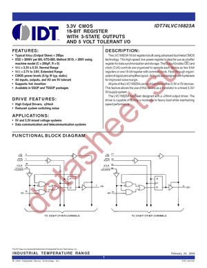 IDT74LVC16823APAG datasheet  